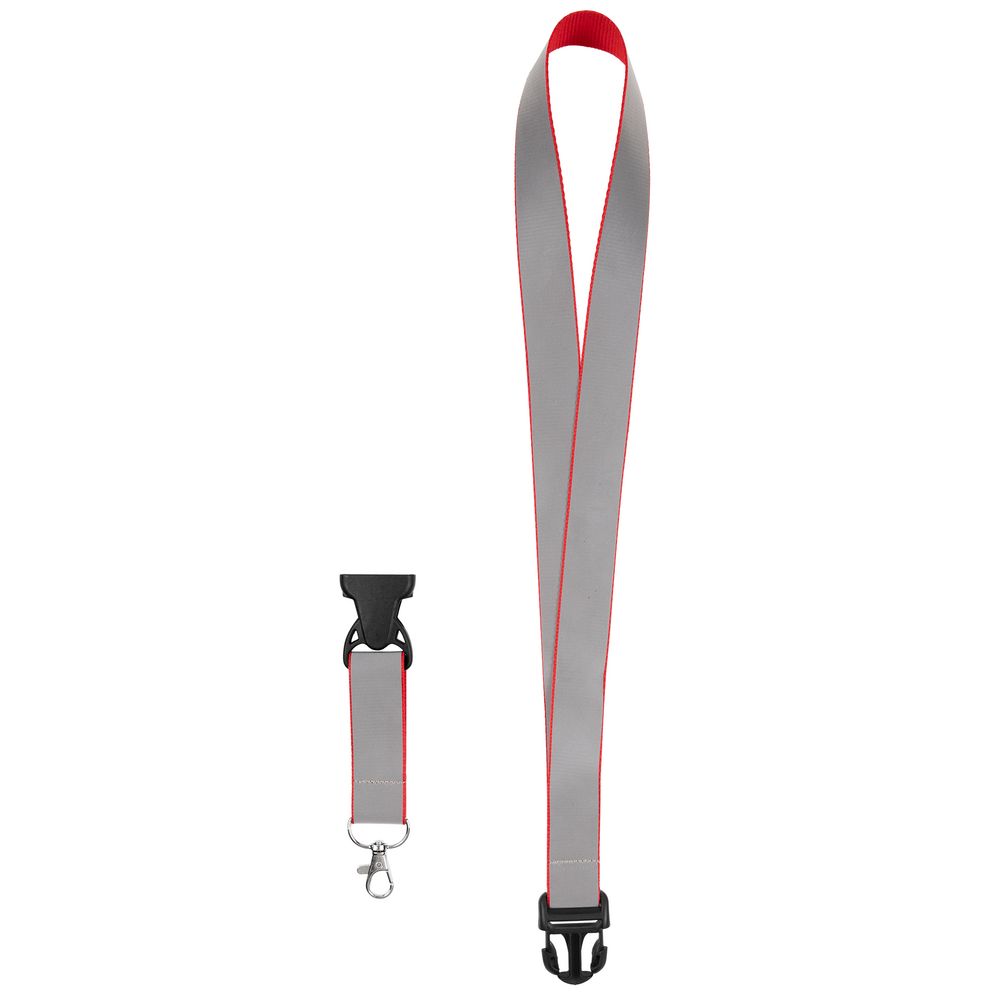 Лента светоотражающая Interlevel, красная с серым-2