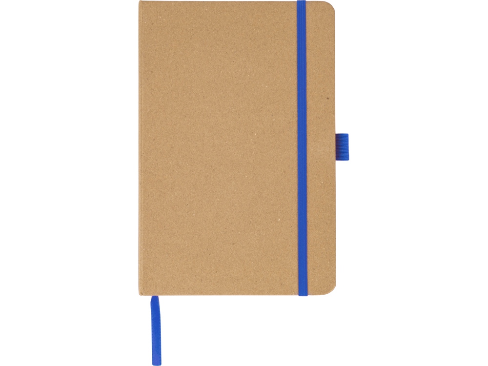 Блокнот A5 Sevilia Color, твердая обложка из крафта, 80 листов, цветной срез и форзац, натуральный/синий-3