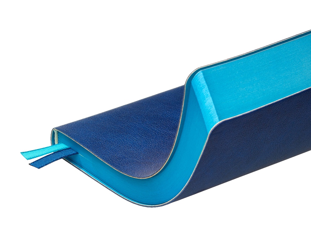 Ежедневник А5 датированный Boston 2026, синий с голубым обрезом-5