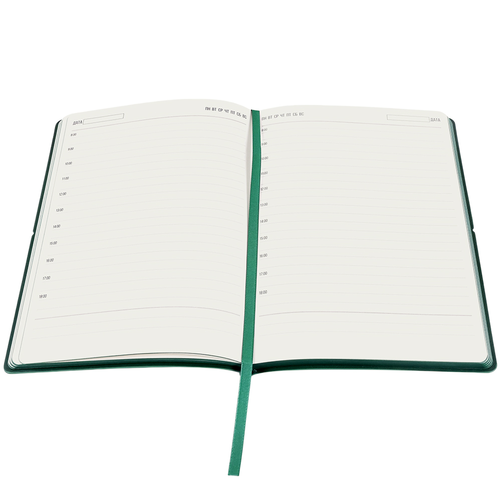 Ежедневник A5 недатированный Massimo в мягком переплёте, Темно-зеленый-3