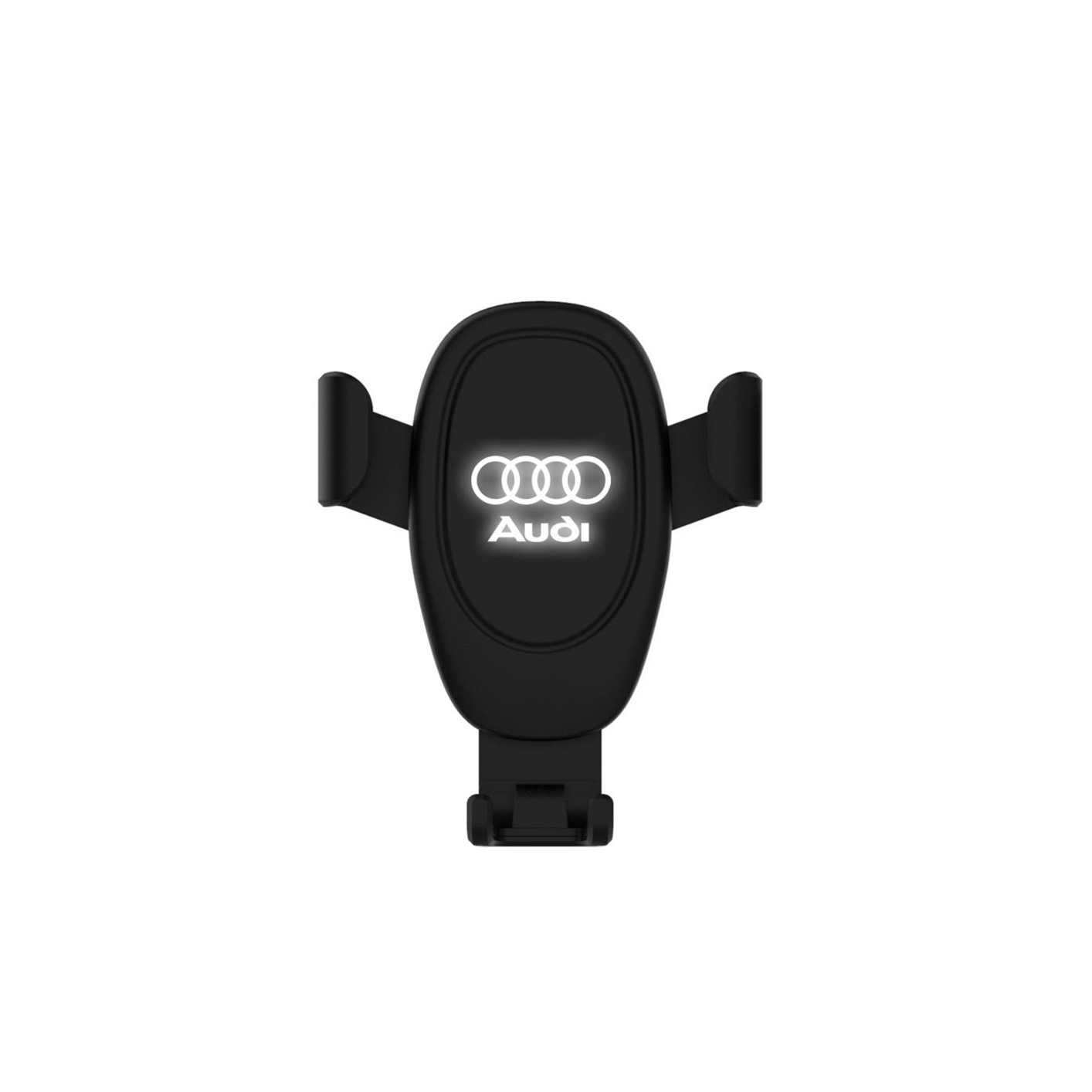 Автомобильное беспроводное (10W) зарядное устройство "Clamp SOFTTOUCH" с подсветкой логотипа, покрытие soft touch-1