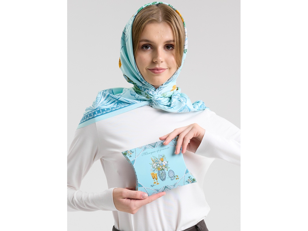 Платок Мелодия хрусталя, голубой-8