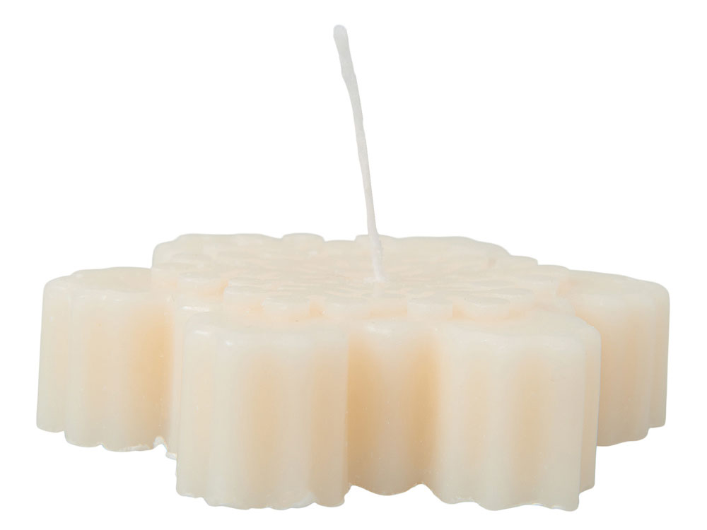 Свеча Снежинка, молочный-2