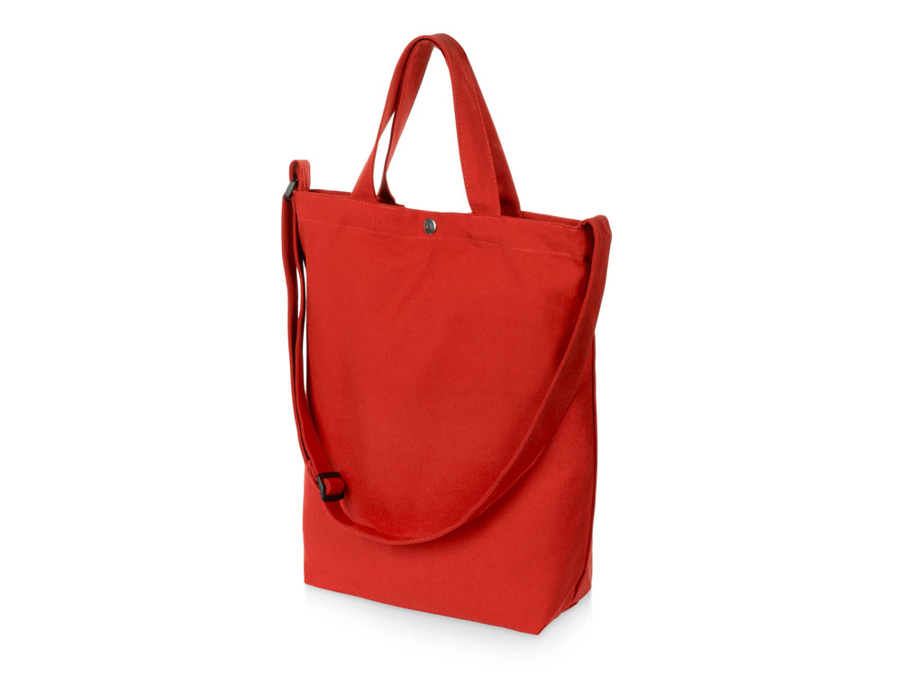 Сумка Helfer из хлопка на кнопке с регулирующейся лямкой, красный-0