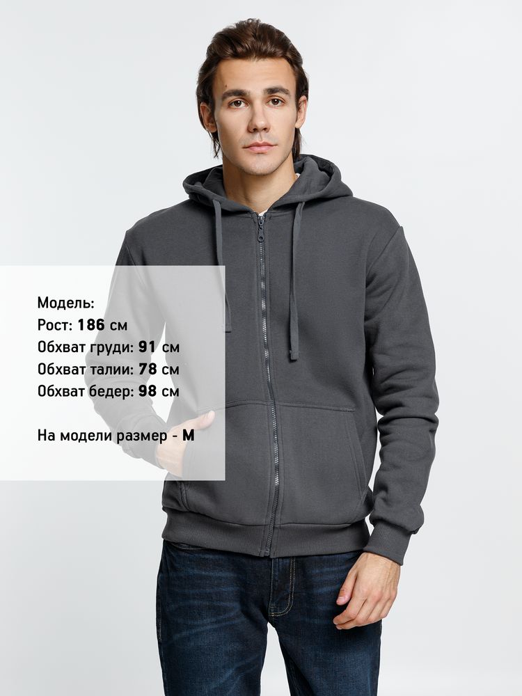 Толстовка на молнии с капюшоном Siverga Heavy 2.0, темно-серая (графит)-7