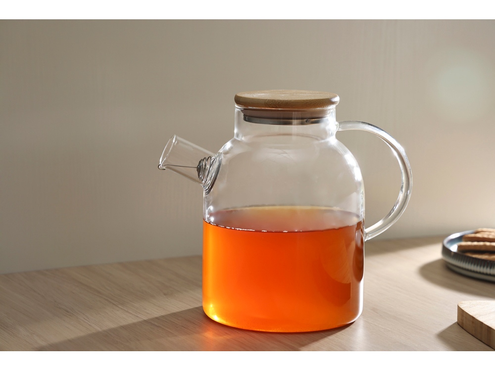 Стеклянный чайник с бамбуковой крышкой Sencha M-9