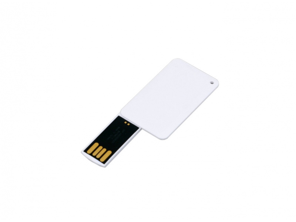 USB-флешка на 16 Гб в виде пластиковой карточки, белый-1