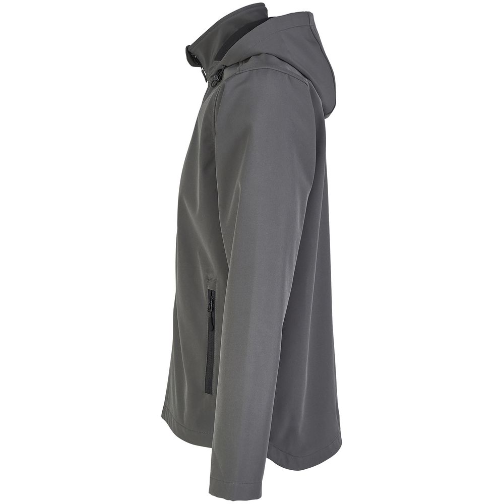 Куртка софтшелл с капюшоном мужская Race Men, темно-серая-2