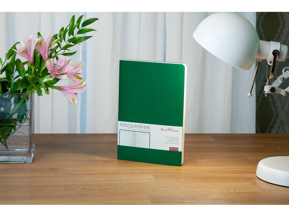 Ежедневник А5 недатированный Megapolis Velvet Flex, зеленый-11