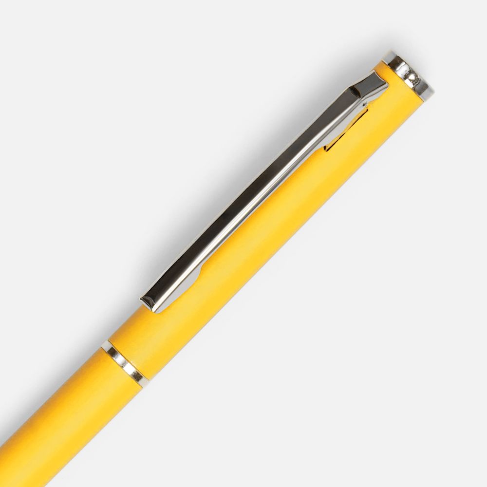 Ручка шариковая Hotel Chrome, ver.2, матовая желтая-2