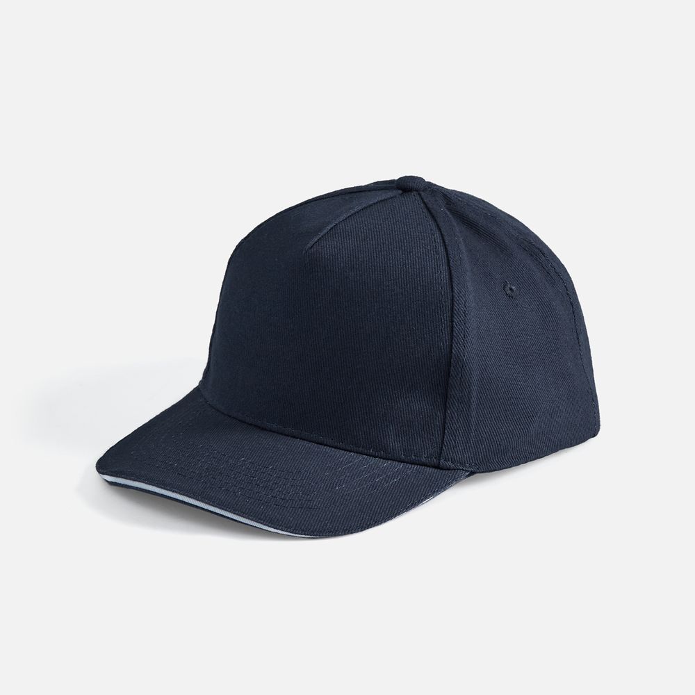 Бейсболка Long Beach, темно-синяя с белым-1