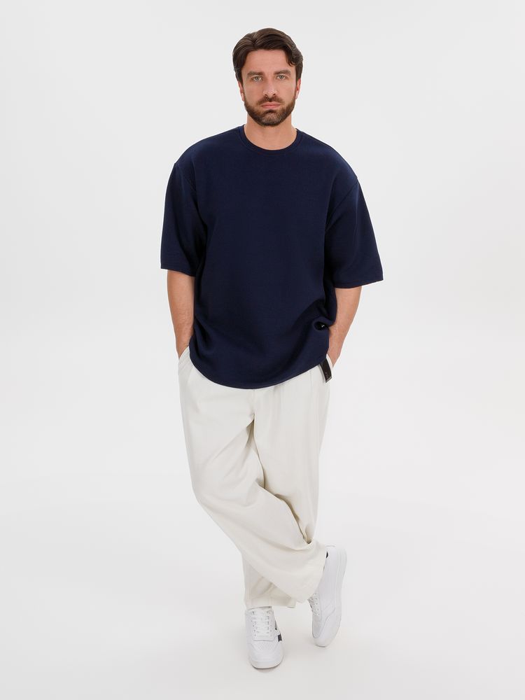 Джемпер с коротким рукавом Siluetti Volumica, темно-синий-4