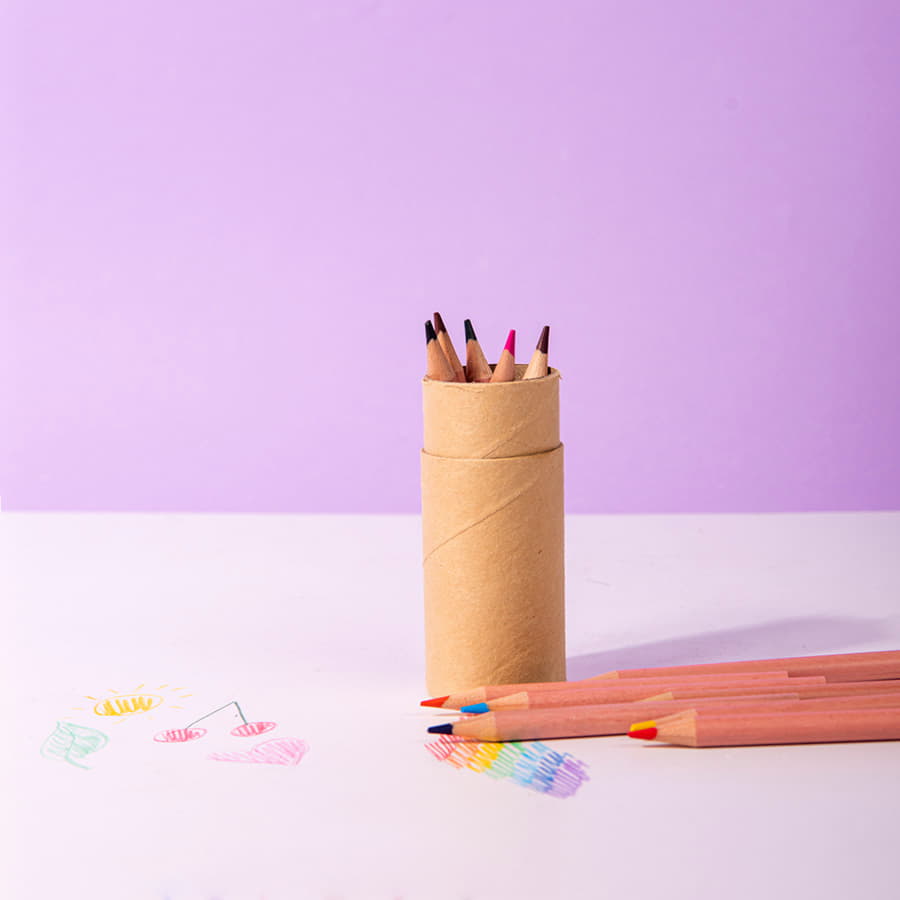 Цветные карандаши мини FLORA ,12 цветов, бежевый-6