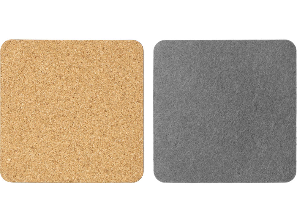 Набор костеров из пробки с фетром Grit-1