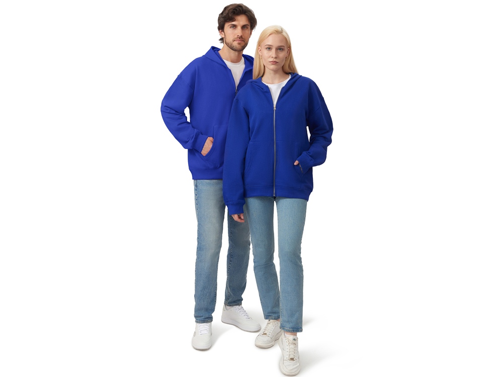 Толстовка оверсайз с капюшоном на молнии Monaco, синий классический-8