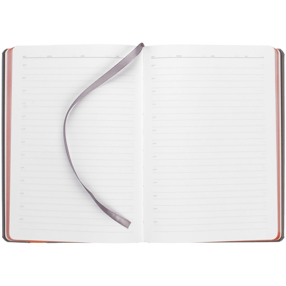 Ежедневник Rubikon на заказ, недатированный серо-оранжевый-3