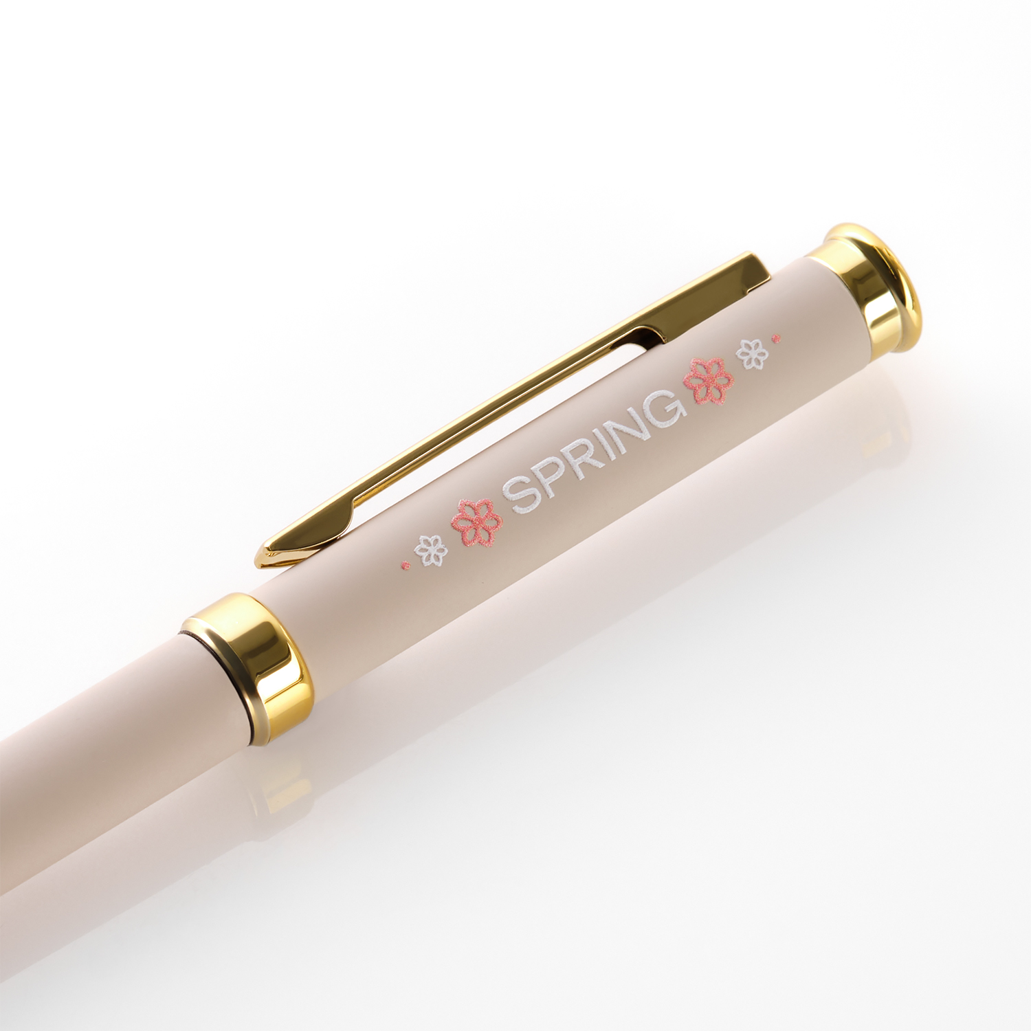 Шариковая ручка Бенуа (Benua), бежевая/позолота-4