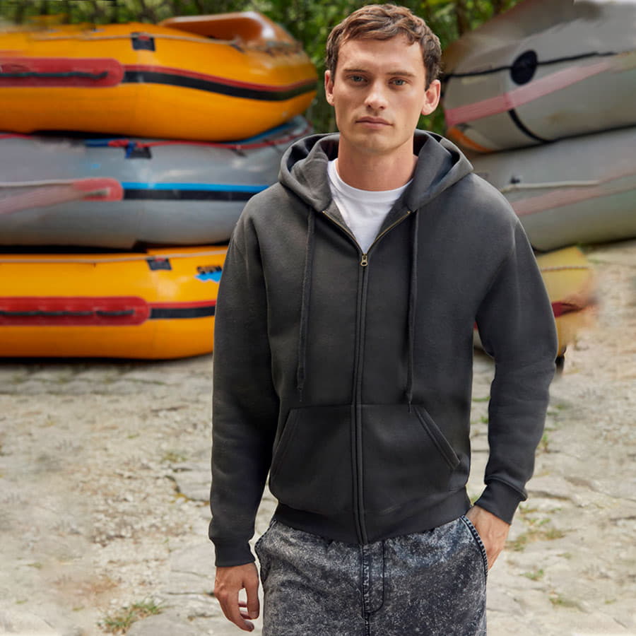 Толстовка с начесом PREMIUM HOODED SWEAT JACKET 280, красный-1