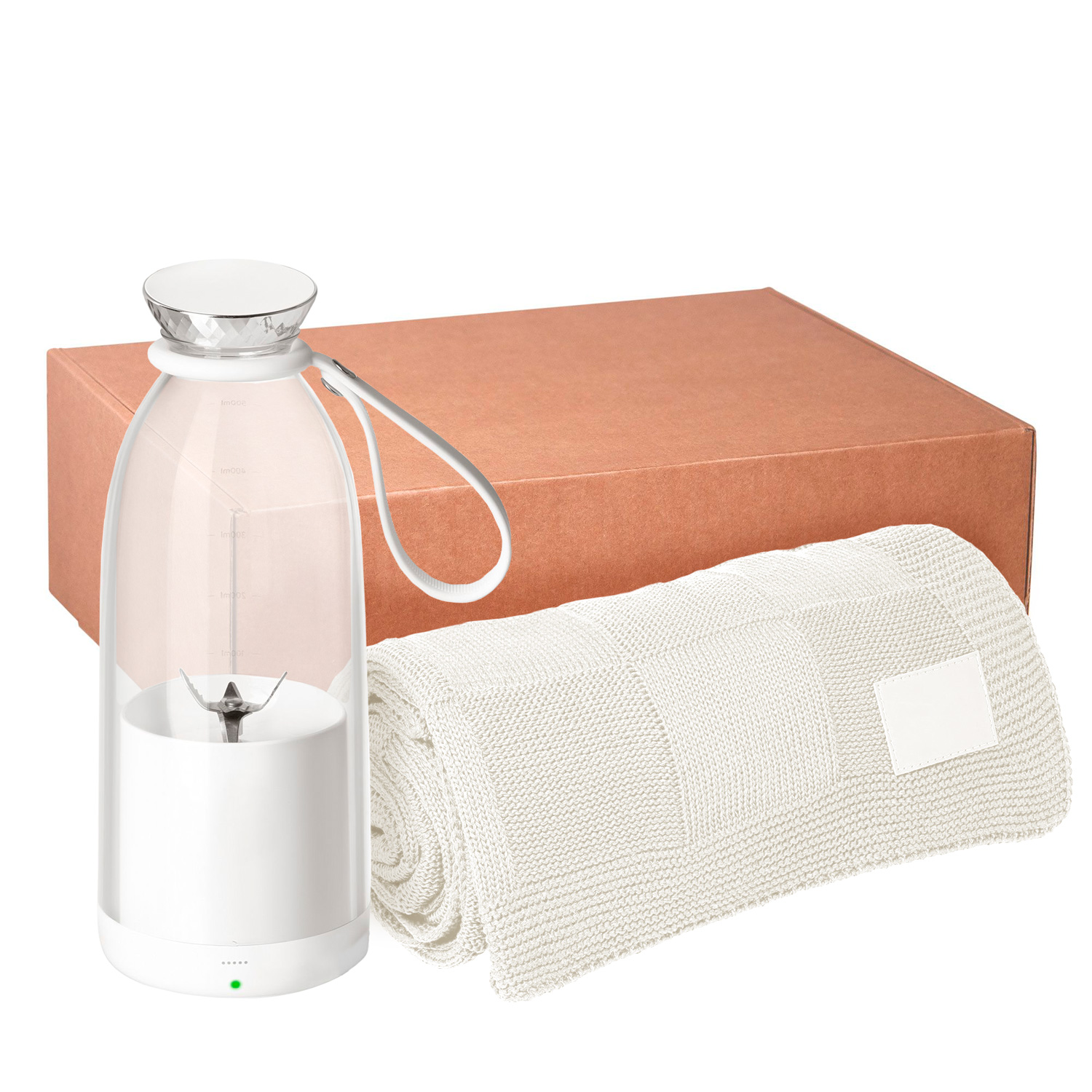 Подарочный набор Frutta, Cella, белый (плед, блендер)-0