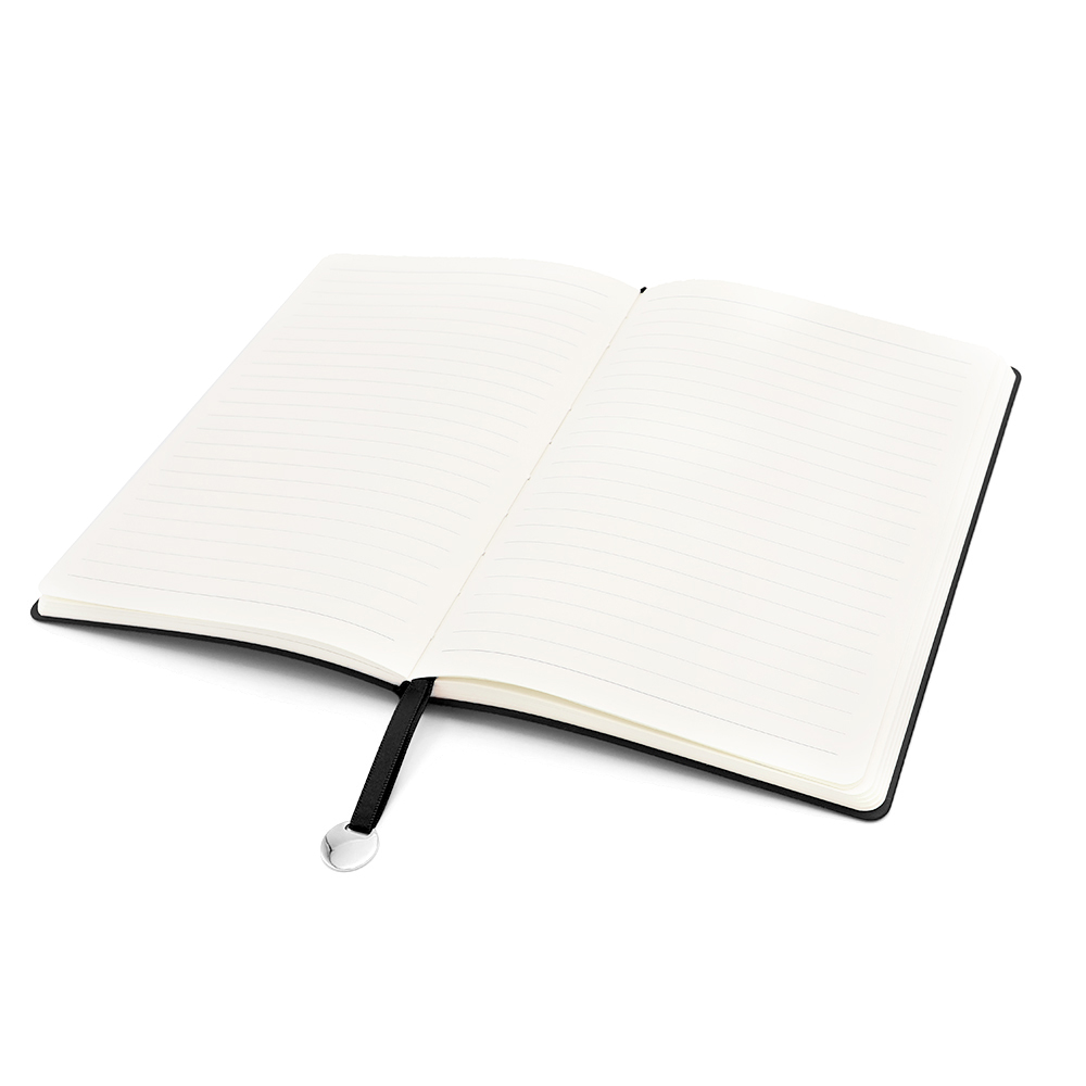 Блокнот A5 Officer в мягком переплёте с металлической биркой, Черный-2