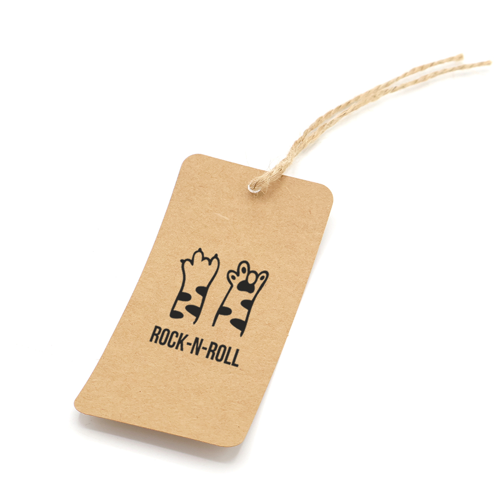 Бирка картонная на верёвке, Бежевый-1