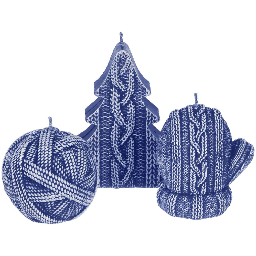 Свеча Kniteam, клубок, синий-1