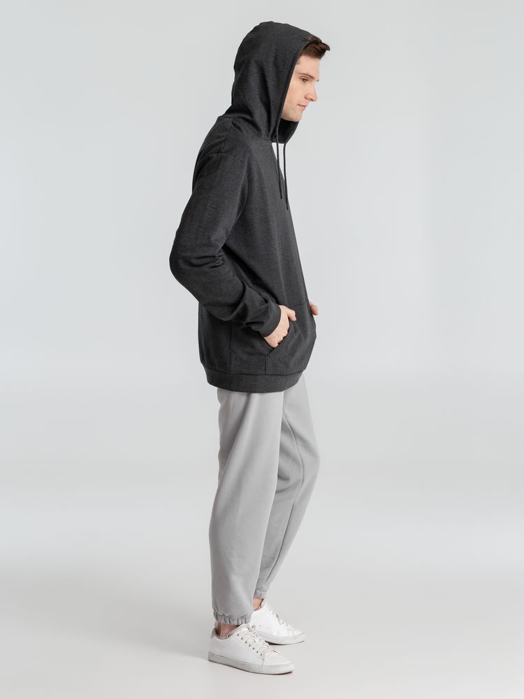 Толстовка с капюшоном унисекс Hoodie, серый меланж (антрацит)-5