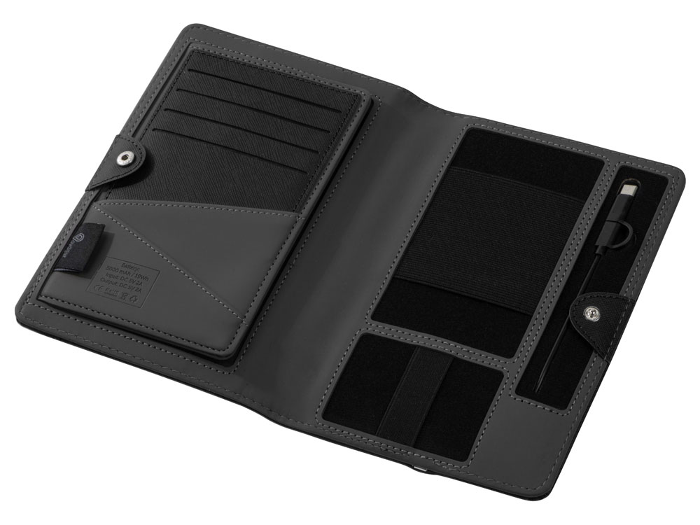 Органайзер с функцией беспроводной зарядки Manner, 5000 mah, черный-4