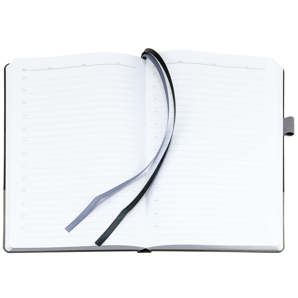 Ежедневник Horizon, недатированный, серый с черным-3