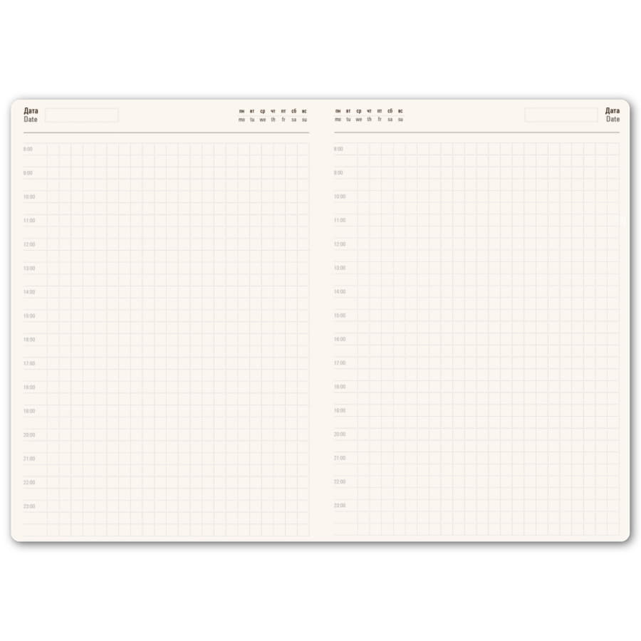 Ежедневник недатированный Tony, А5, лазурный, кремовый блок в клетку, лазурный-5