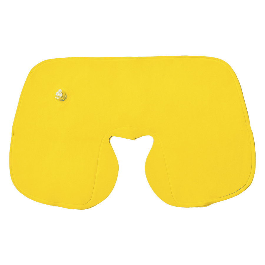 Подушка  надувная дорожная WAY  в футляре; желтый; 43,5х27,5 см; твил, желтый-2