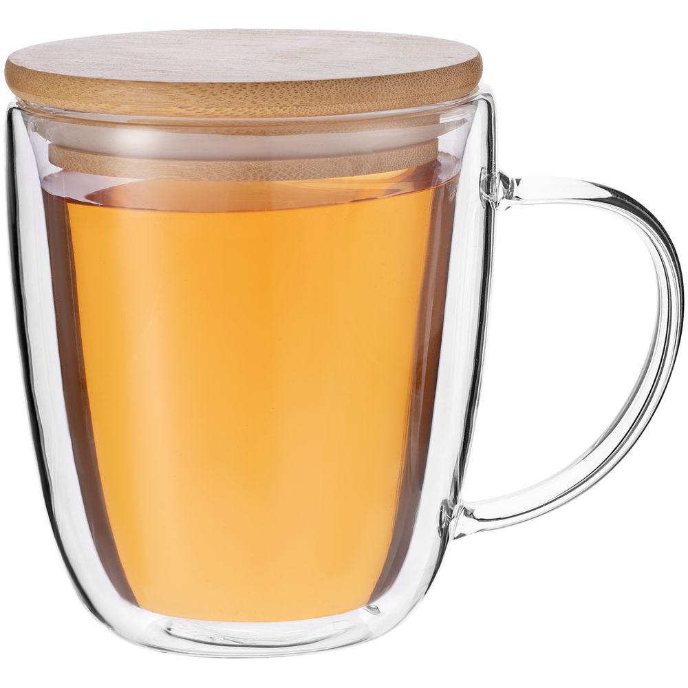 Кружка с двойными стенками Kupla с бамбуковой крышкой-0