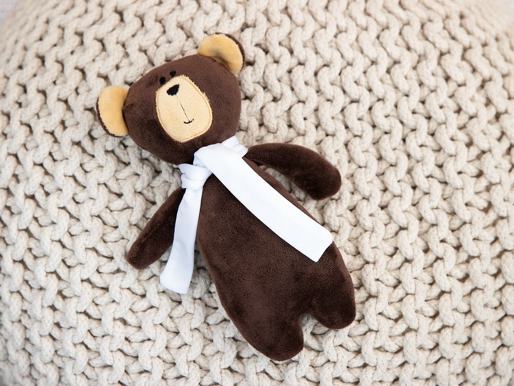 Мягкая игрушка Beastie Toys, мишка с белым шарфом-4