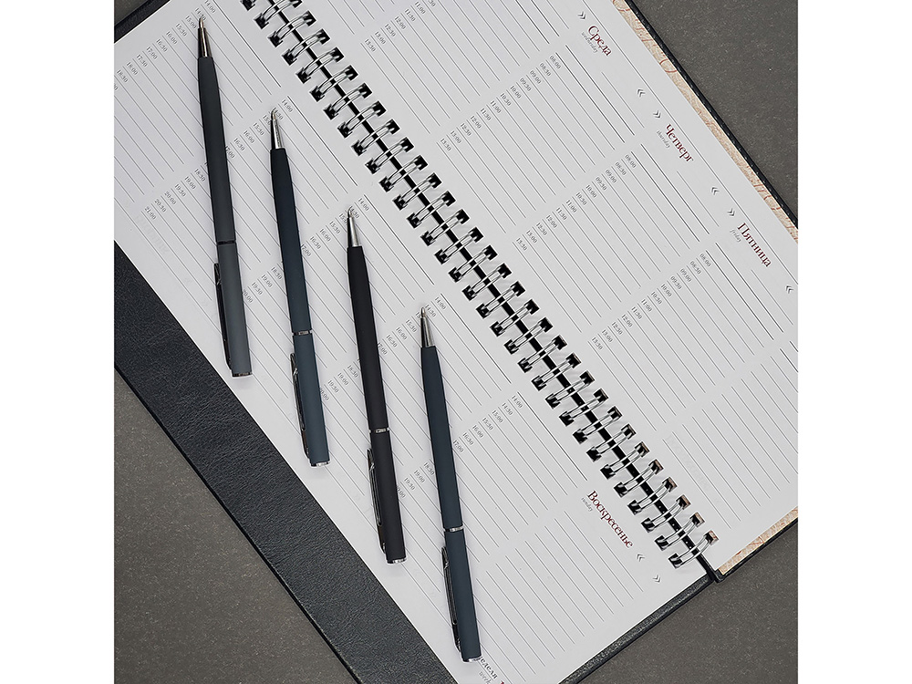 Ручка шариковая автоматическая BrunoVisconti® PALERMO цвет корпуса графитовый, soft-touch, 0.7 мм-5