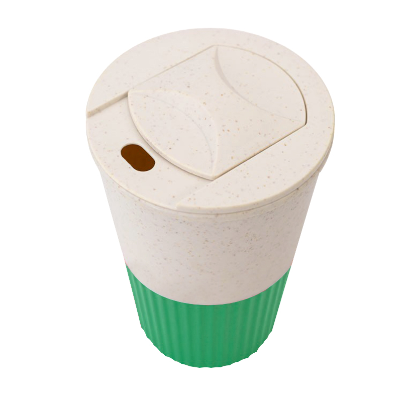 Термостакан пластиковый Wavy с манжетой, Зелёный-1