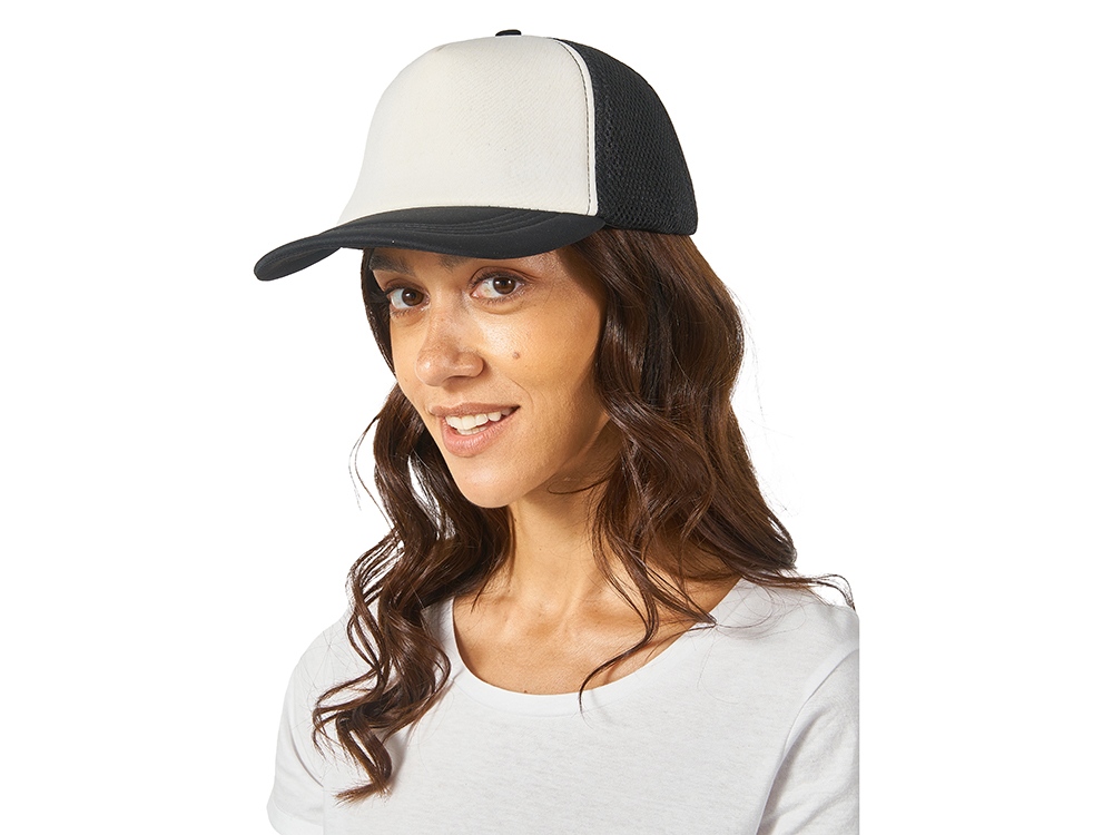 Бейсболка с сеткой Newport, белый/черный-2