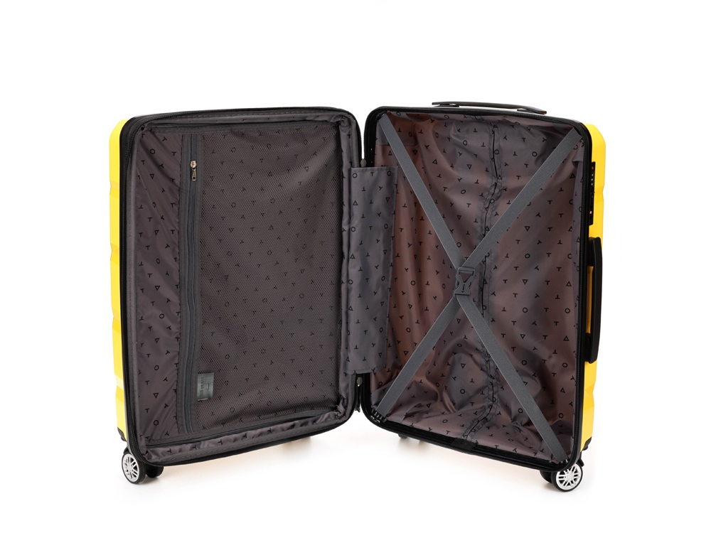 Чемодан TORBER В Отпуск, жёлтый, полипропилен, 40,5 х 25 х 62,5 см, 55 л-1