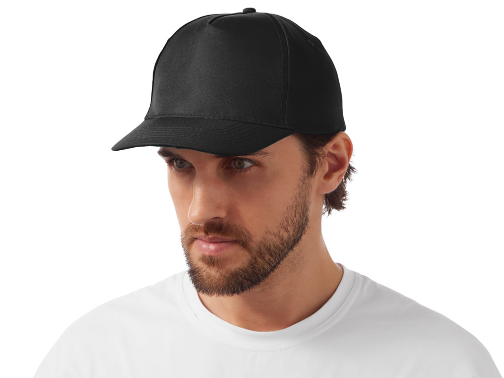 Бейсболка Poly 5-ти панельная 120 гр, черный-1