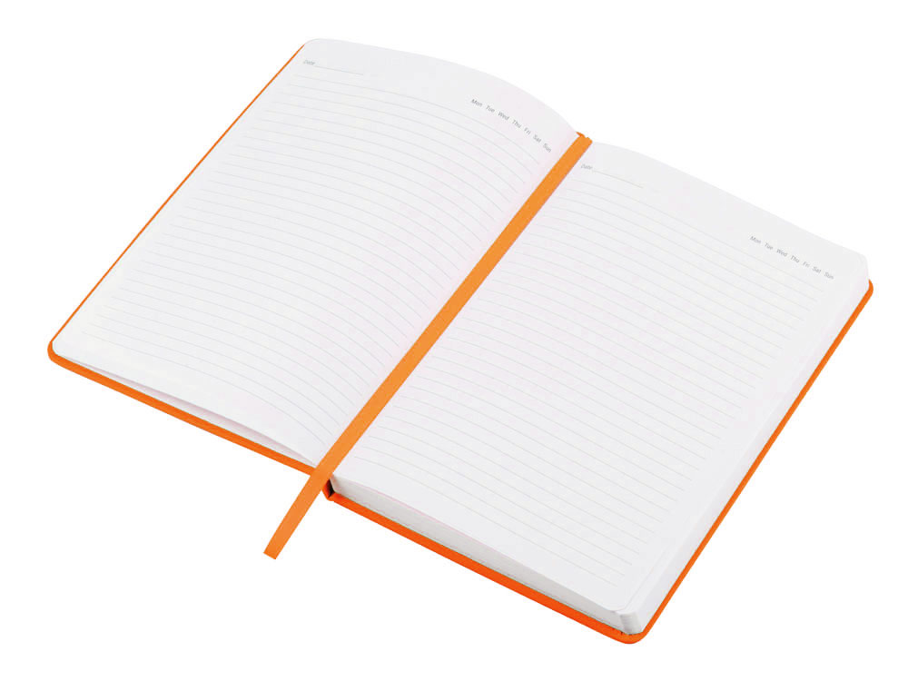 Бизнес-блокнот C2 софт-тач, твердая обложка, 128 листов, оранжевый-3