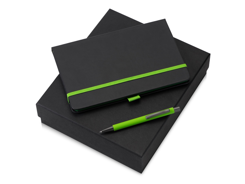 Подарочный набор Jacque 2.0. с ручкой и блокнотом, зеленое яблоко-0