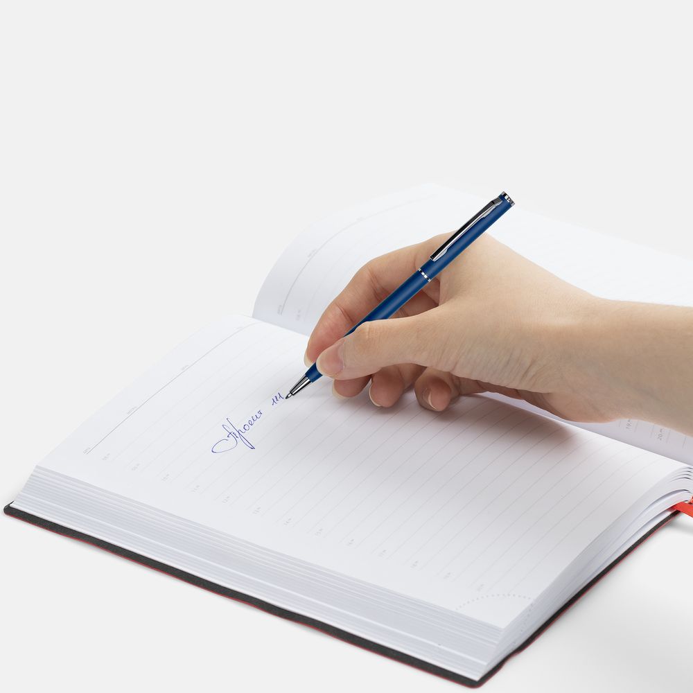 Ручка шариковая Hotel Chrome, ver.2, матовая синяя-2