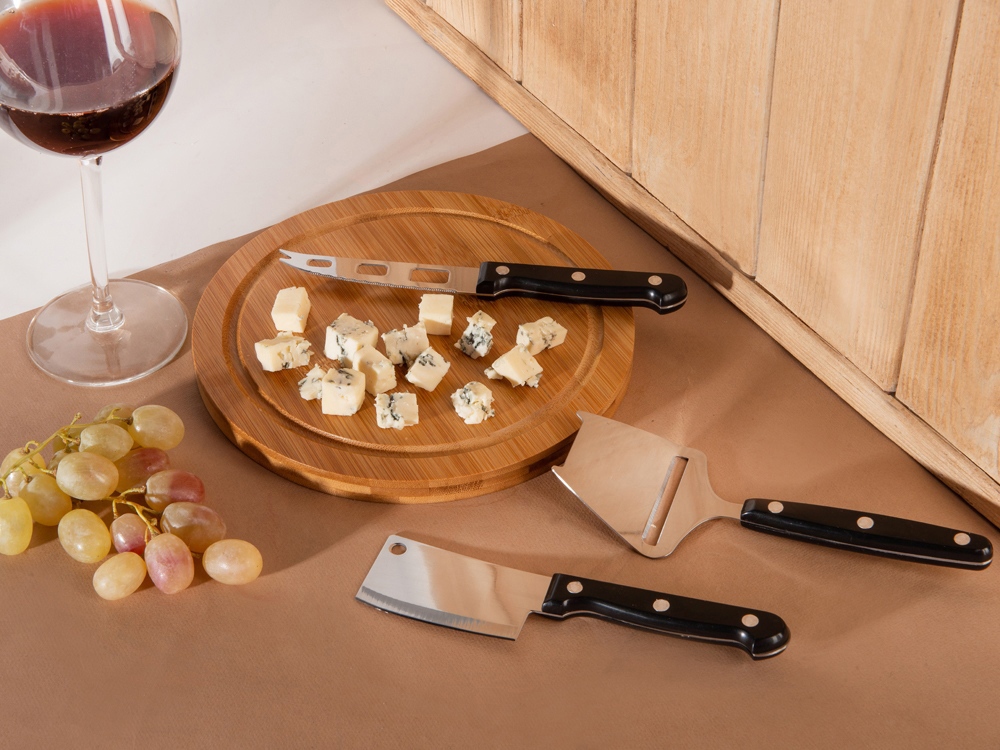 Набор для сыра с приборами Fabrizio, черный-15