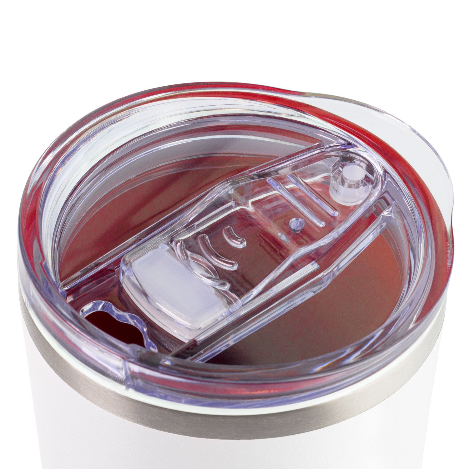 Термокружка вакуумная с керамическим покрытием Arctic, белый/красный-1