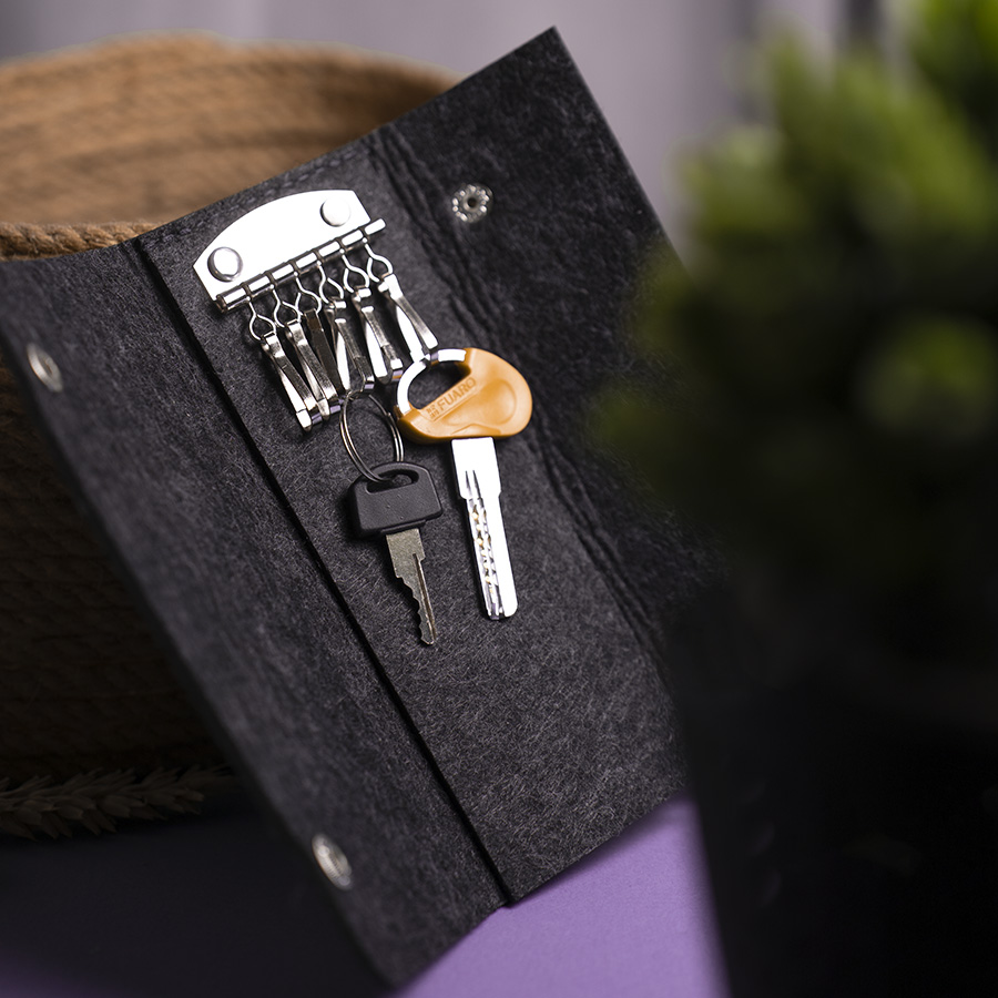 Ключница FELTY, RPET фетр, темно-серый-5