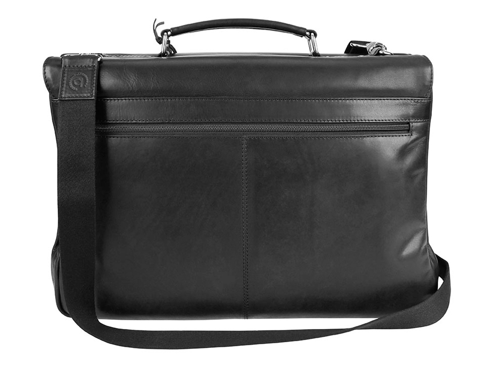 Портфель BUGATTI Romano 15'', чёрный, натуральная воловья кожа, 43х13х32 см-1