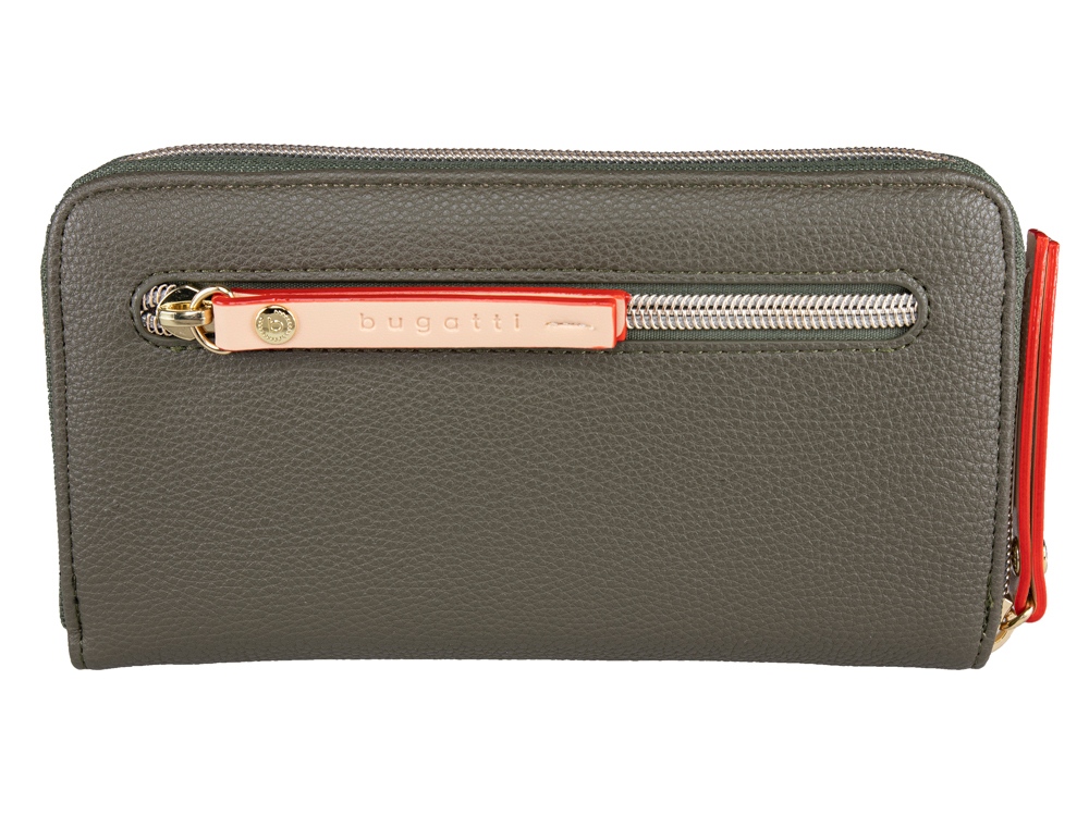 Кошелёк женский BUGATTI Ella, оливковый, полиуретан, 19х2х10 см-4