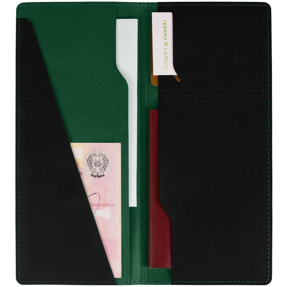 Дорожный органайзер Multimo, черный с зеленым-1