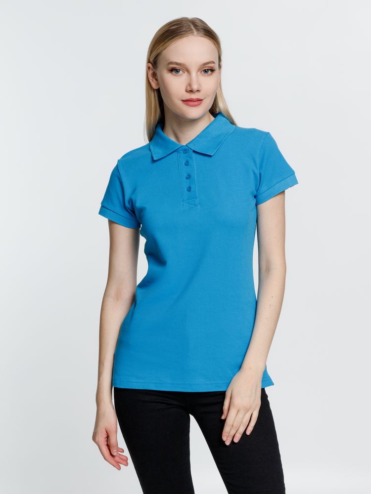 Рубашка поло женская Virma Premium Lady, бирюзовая-3