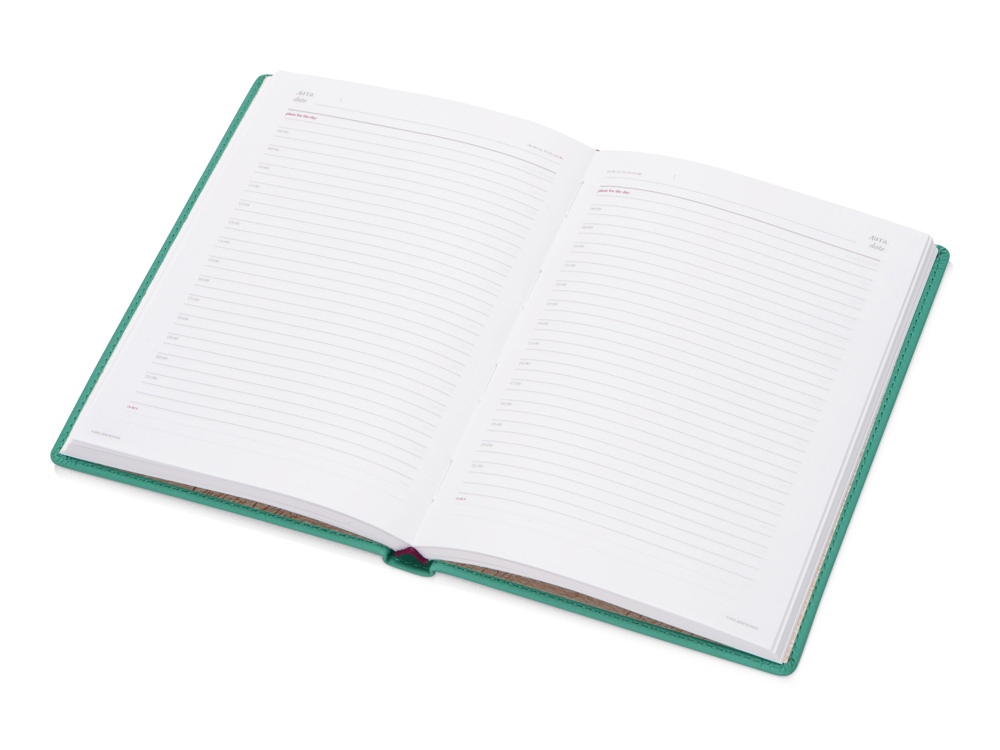 Ежедневник недатированный А5 Velvet, морская волна-1