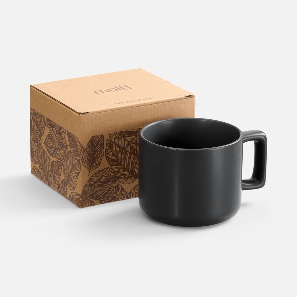 Чашка Jumbo в коробке матовая, черная-1